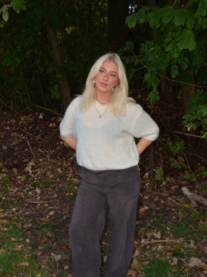 Rancy knitted mohair tee - Off white