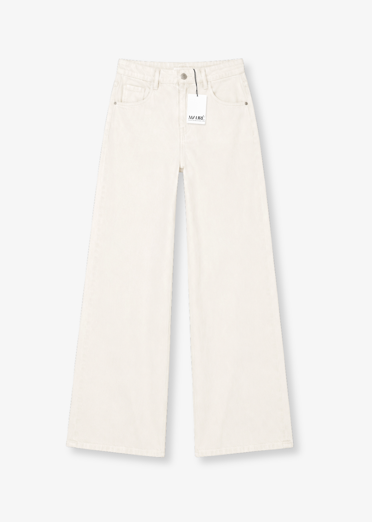Mid waist super wide leg jeans crème (tall)