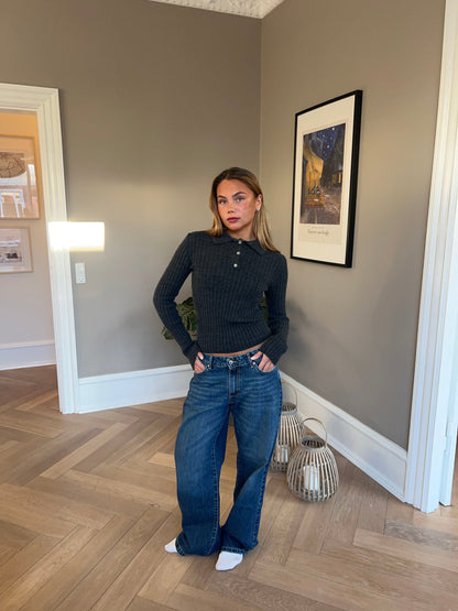 Sandra knitted polo - Dark grey