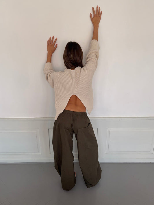 Cholana knit with open back - Beige