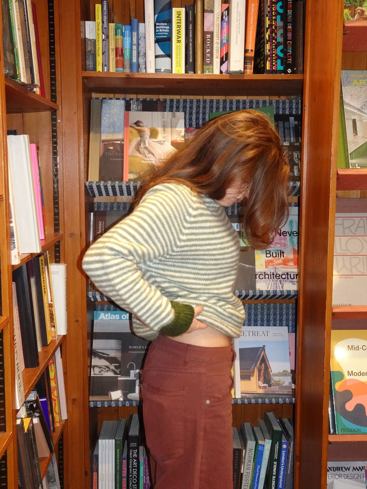 Selora knit with stripes - Green/white