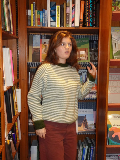 Selora knit with stripes - Green/white
