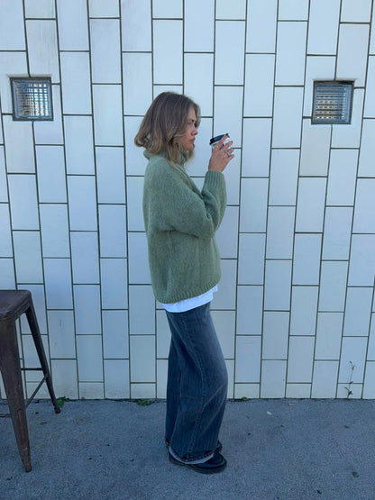 Idun knit with turtleneck - Khaki