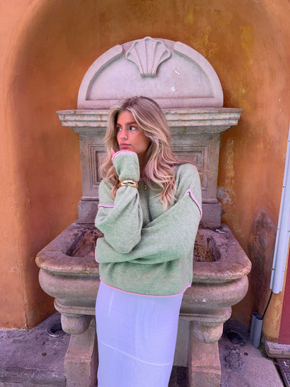 Ludovica knit with details - Green/pink